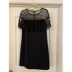 Black lace detail dress
